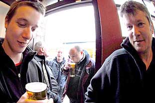James and Mark try out the beers