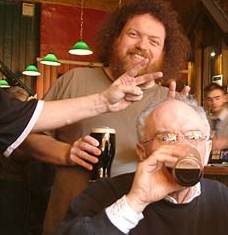 In the pub before the Chester game in 2005